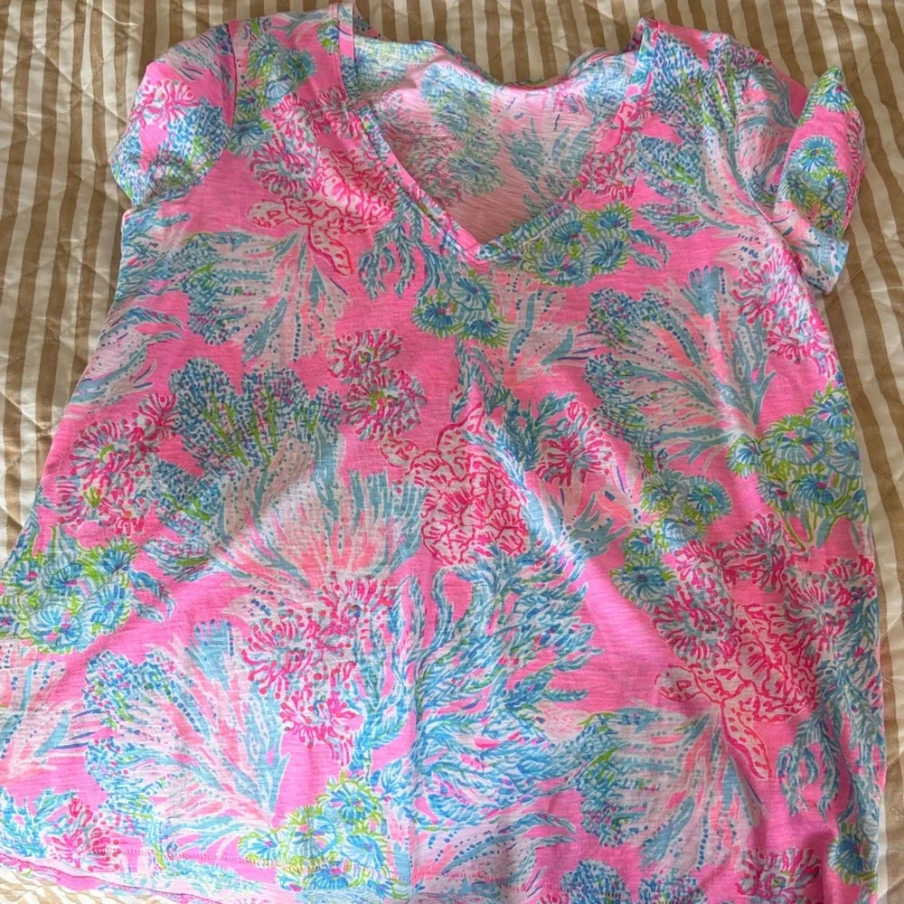 Lilly Pulitzer bundle Vibrant Pink and Green Patterned Tops - Picture 3 of 3